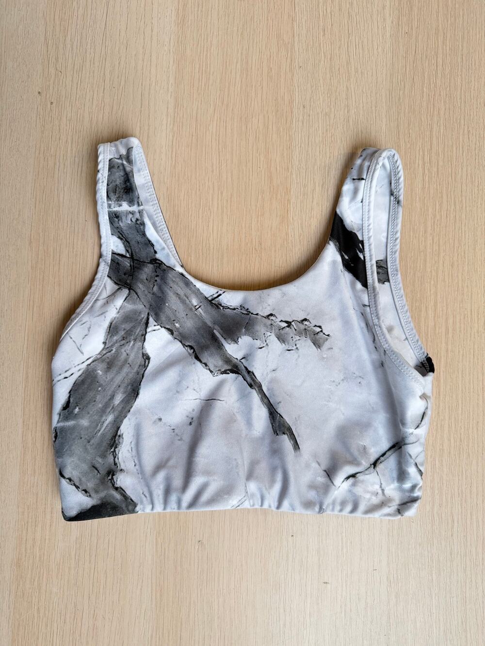 Strut This White Marble Workout Tank Top - Size M - Mint